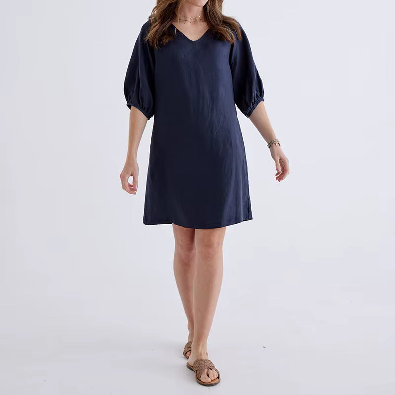 V-Neck Half Sleeve Dress
